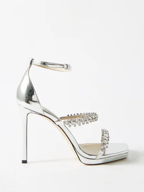 Bing 105 Crystal-embellished Leather Sandals - Womens - Silver