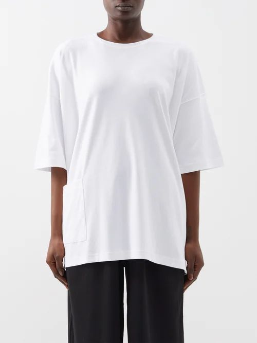 Round-neck Cotton-jersey T-shirt - Womens - White
