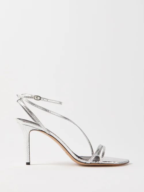 Axee 85 Metallic-leather Sandals - Womens - Silver