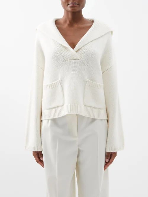 Izabela Sailor-collar Cashmere Sweater - Womens - Ivory