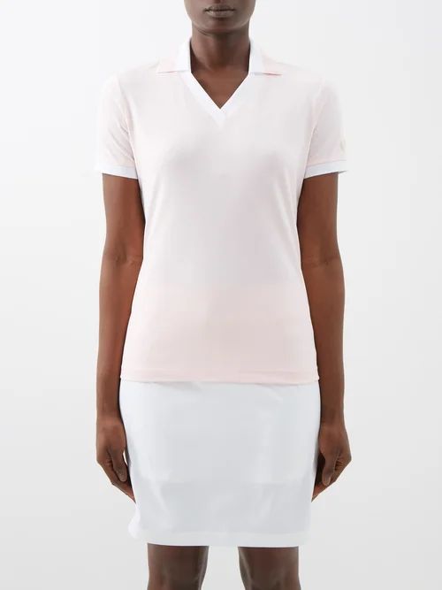 Luma Cotton-blend Piqué Polo Shirt - Womens - Light Pink