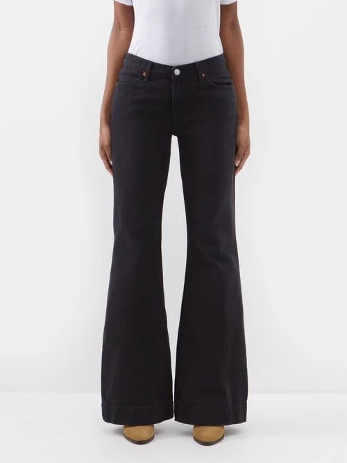 70s Low-rise Flare-leg Jeans - Womens - Black