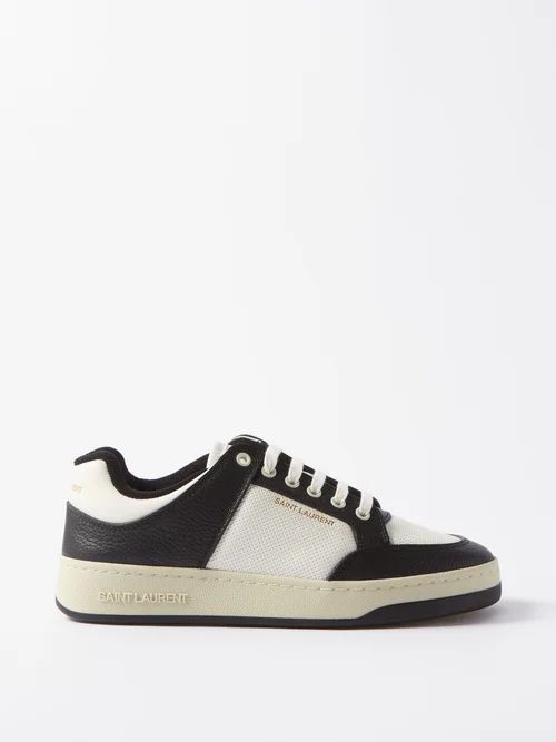 Sl/61 Low-top Leather Trainers - Womens - Black White