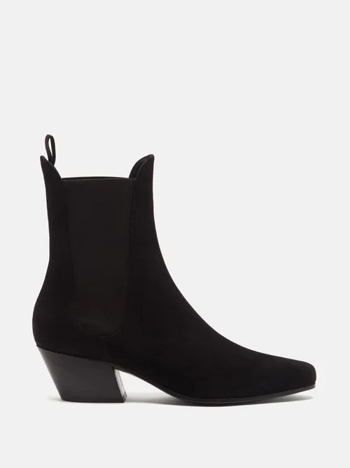 Saratoga Suede Chelsea Boots - Womens - Black