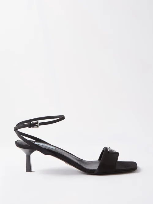 55 Brushed-leather Sandals - Womens - Black