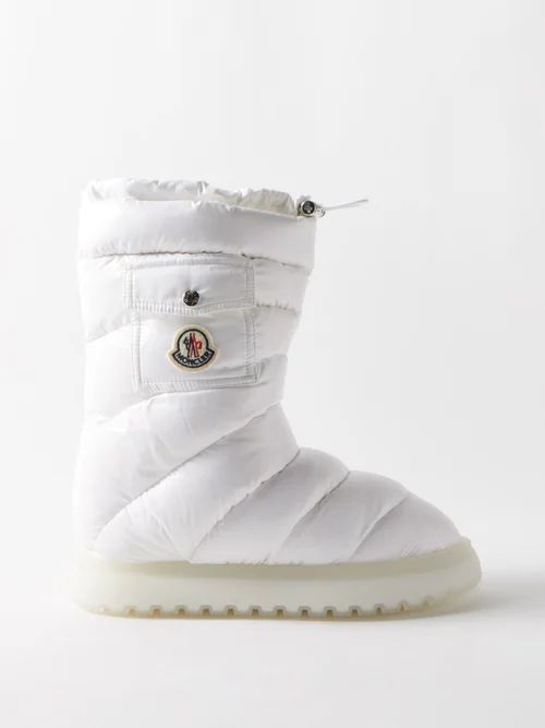 Gaia Pocket Quilted Down Snow Boots - Womens - White