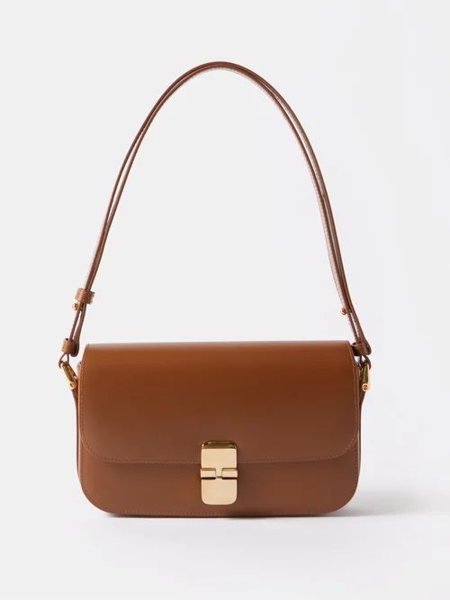 Grace Leather Shoulder Bag - Womens - Tan