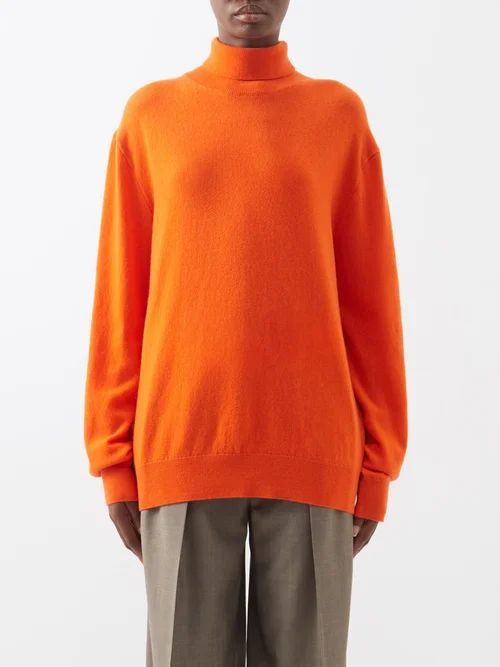 Ciba Cashmere Roll-neck Sweater - Womens - Orange