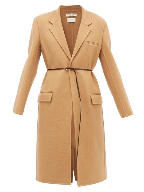 Single-breasted Belted Cashmere Coat - Womens - Camel