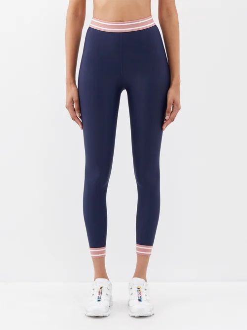 Balance Cropped Recycled-fibre Leggings - Womens - Navy Pink