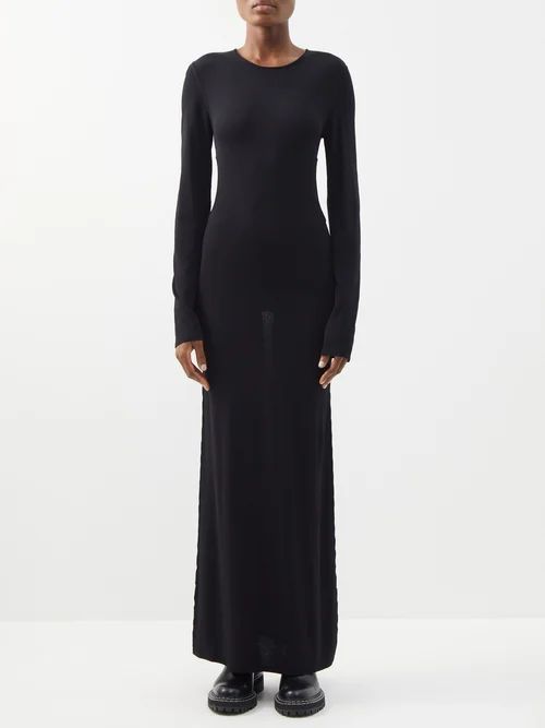Cutout Jersey Maxi Dress - Womens - Black