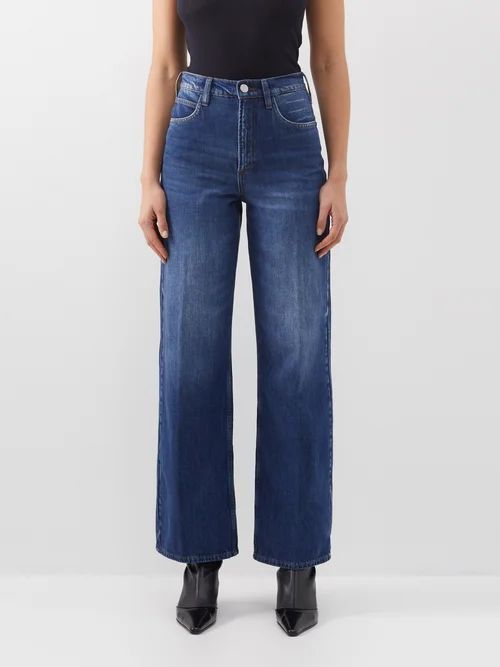 Le High And Tight Wide-leg Jeans - Womens - Mid Denim