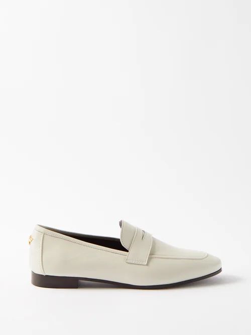Flâneur Leather Penny Loafers - Womens - White