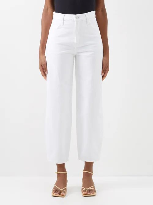 Barrel High-rise Cropped Jeans - Womens - White