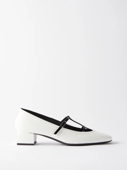 Fawn 35 Patent-leather Pumps - Womens - White Black