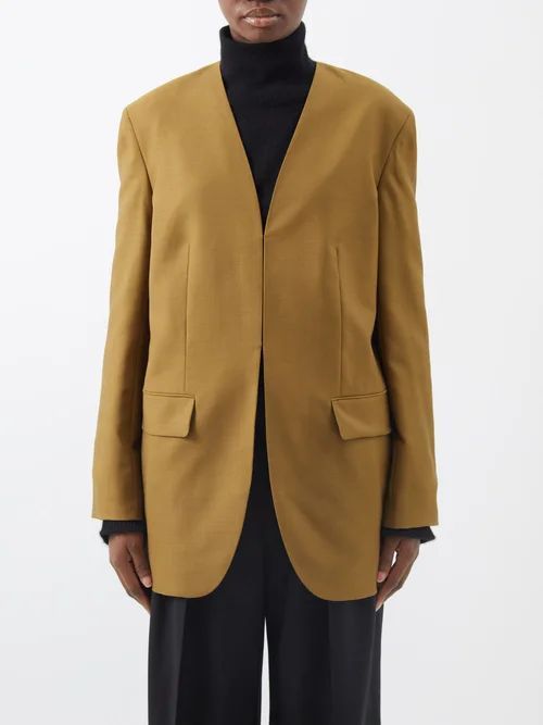 Fie Wool-blend Twill Suit Jacket - Womens - Khaki
