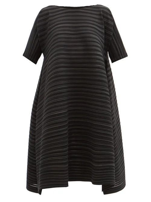 Komorebi Technical-pleated Jersey Midi Dress - Womens - Black