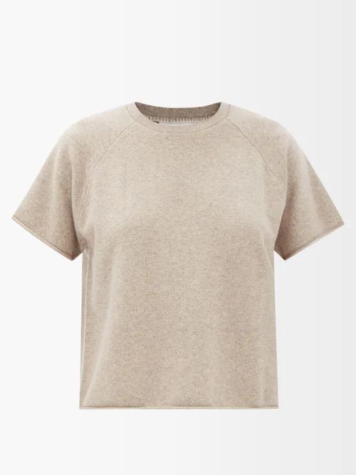 No.229 Teddy Stretch-cashmere T-shirt - Womens - Light Grey
