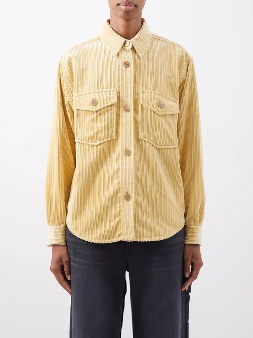 Madiana Flap-pocket Corduroy Shirt - Womens - Yellow