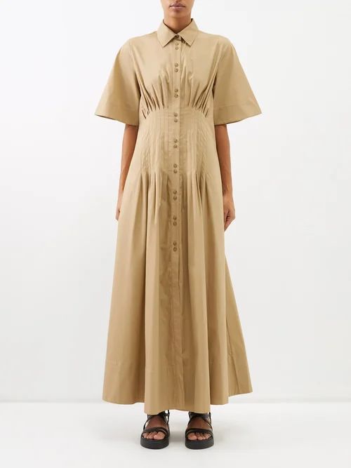 Oakley Cotton Shirt Dress - Womens - Camel