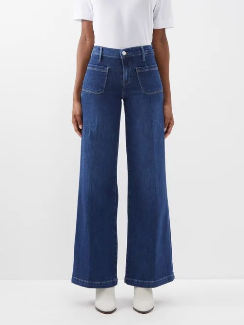 Le Bardot Wide-leg Jeans - Womens - Dark Denim
