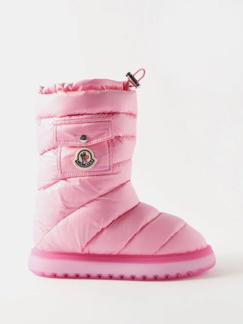 Gaia Pocket Quilted-down Snow Boots - Womens - Light Pink