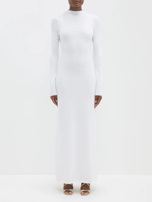 Athena Open-back Jersey Maxi Dress - Womens - White