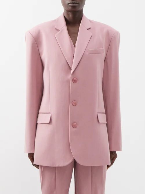 Gelso Oversized Tencel-blend Blazer - Womens - Pink