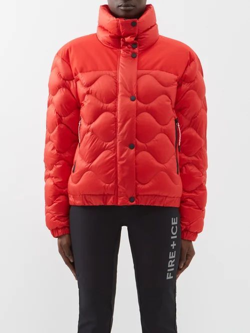 Manu-d Quilted Down Ski Jacket - Womens - Red