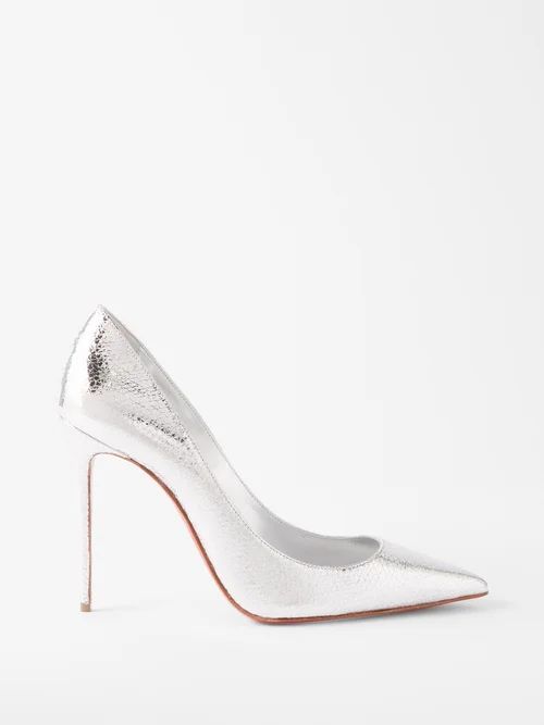 So Kate 100 Crinkled Metallic-leather Pumps - Womens - Silver