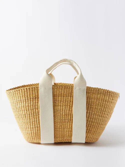 George Woven Basket Bag - Womens - White Multi