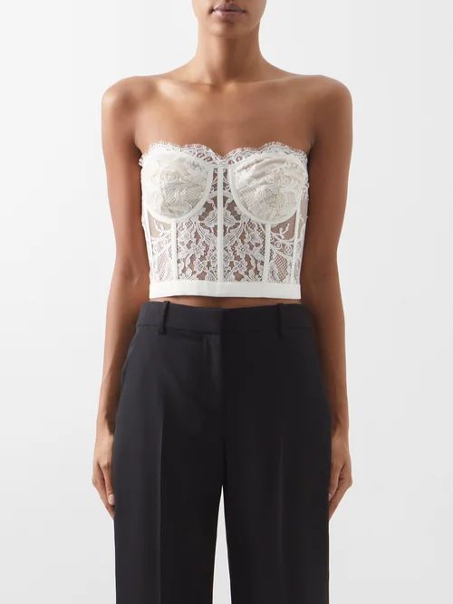 Lace Bustier Top - Womens - Ivory