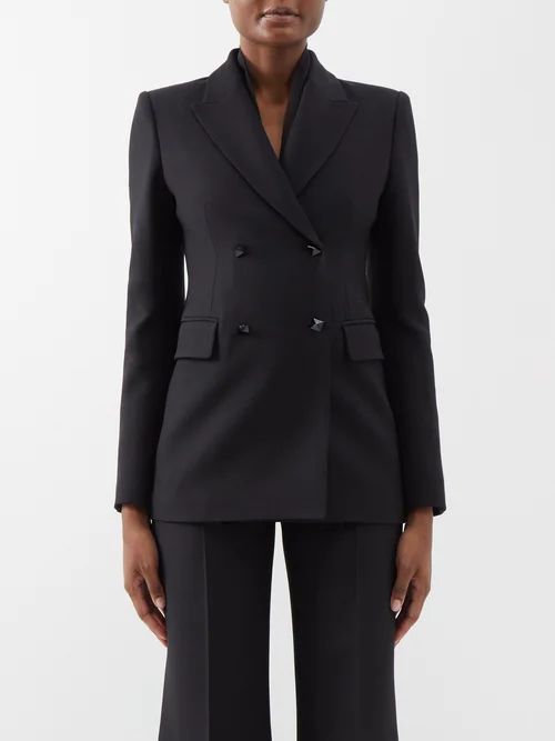 Crepe Couture Wool-blend Jacket - Womens - Black