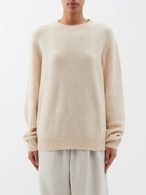 Nimbus Crew-neck Cashmere-blend Sweater - Womens - Beige