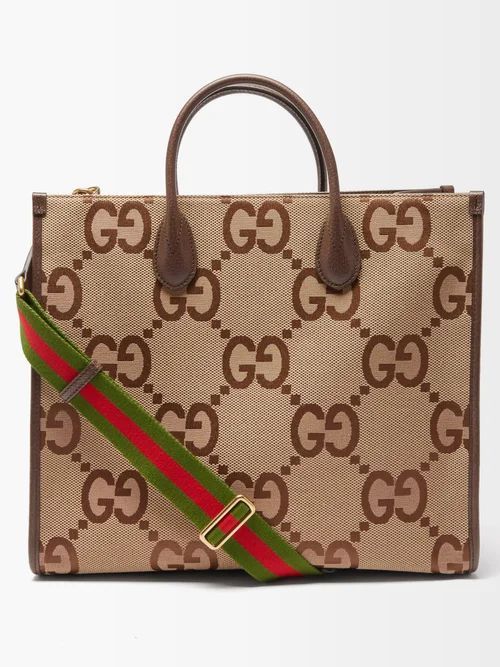 Jumbo Gg-canvas Tote Bag - Womens - Brown Multi