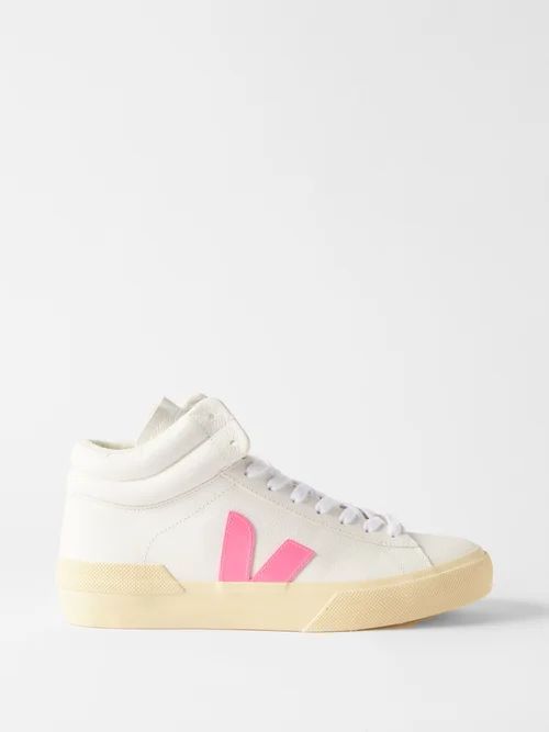Minotaur Leather Trainers - Womens - White Pink