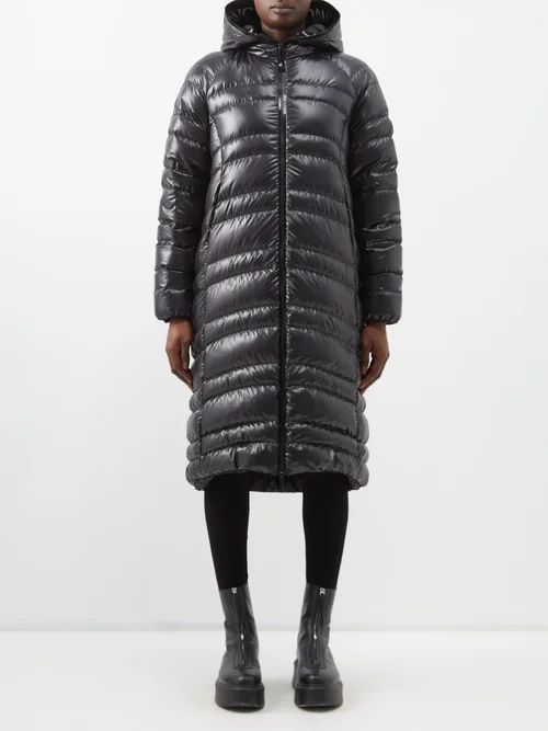Apogon Hooded Quilted Down Parka - Womens - Black