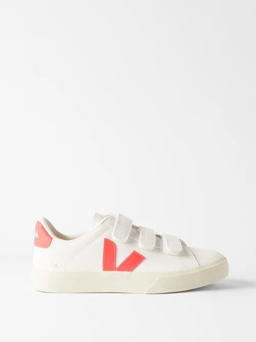 Recife Velcro Leather Trainers - Womens - Pink White