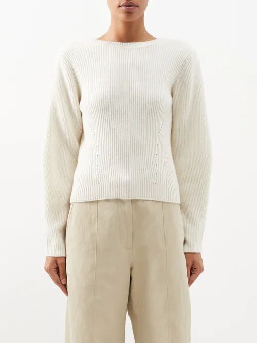 Rosa Draped-back Cashmere Sweater - Womens - Cream