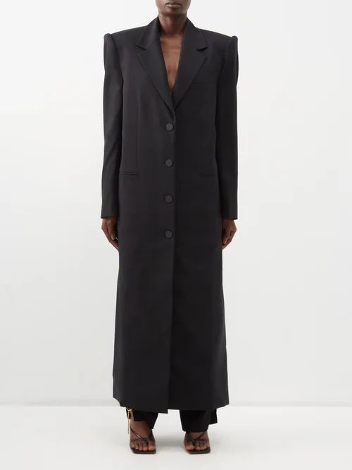 Apex Single-breasted Wool-blend Twill Coat - Womens - Black