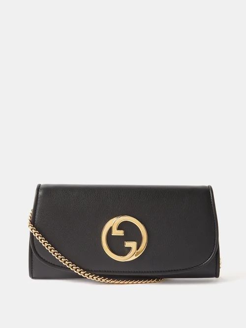 Blondie Gg-plaque Leather Cross-body Bag - Womens - Black