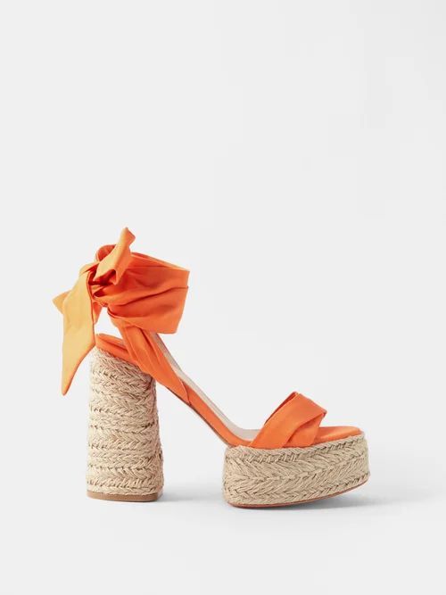 Mariza Du Désert 130 Canvas Platform Sandals - Womens - Orange