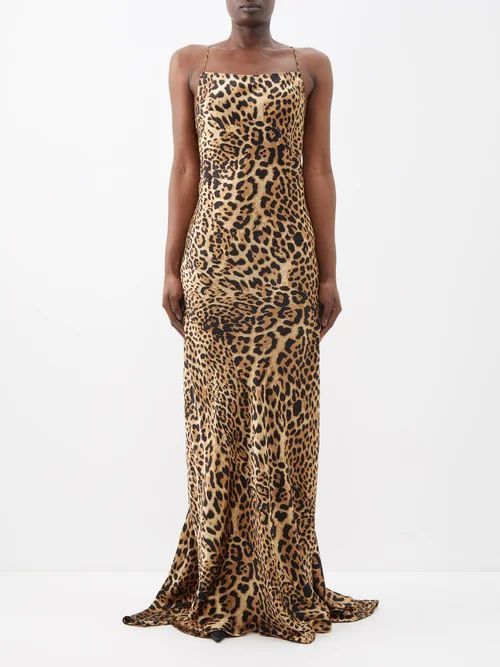 Elizabeth Leopard-print Silk-charmeuse Gown - Womens - Leopard