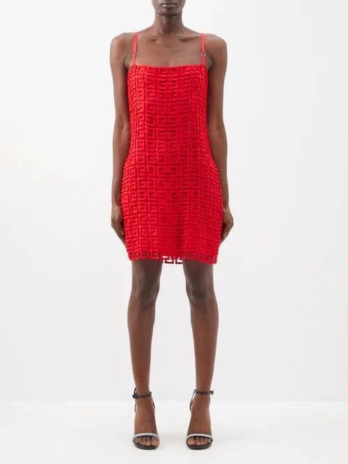 4g-guipure Mini Dress - Womens - Red