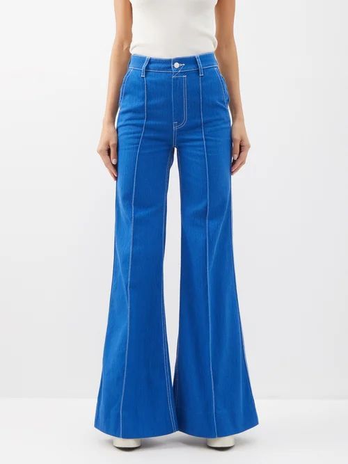 High Tide Flared-leg Jeans - Womens - Blue