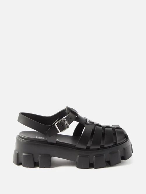 Monolith Caged Chunky-sole Sandals - Womens - Black
