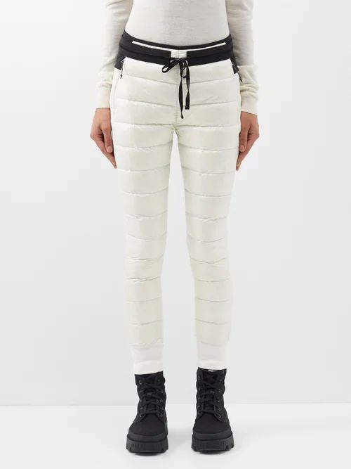 Hybrid Quilted-down Joggers - Womens - White Black