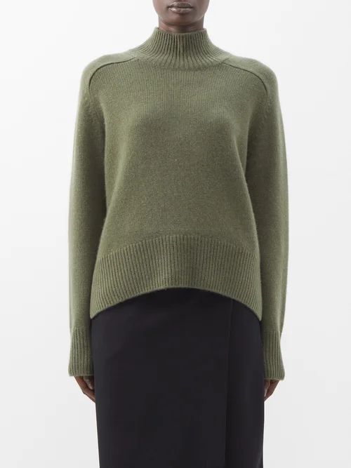 Edith Grove Cashmere Sweater - Womens - Khaki Green
