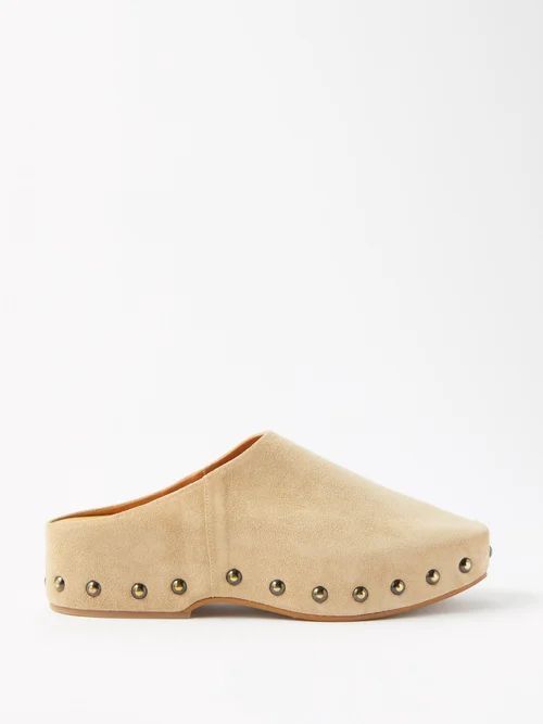 Max Suede Mule Clogs - Womens - Nude