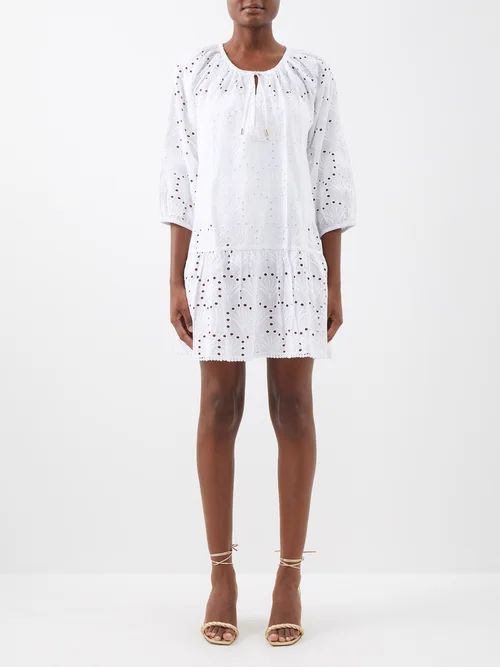 Ashley Cotton-broderie Anglaise Dress - Womens - White